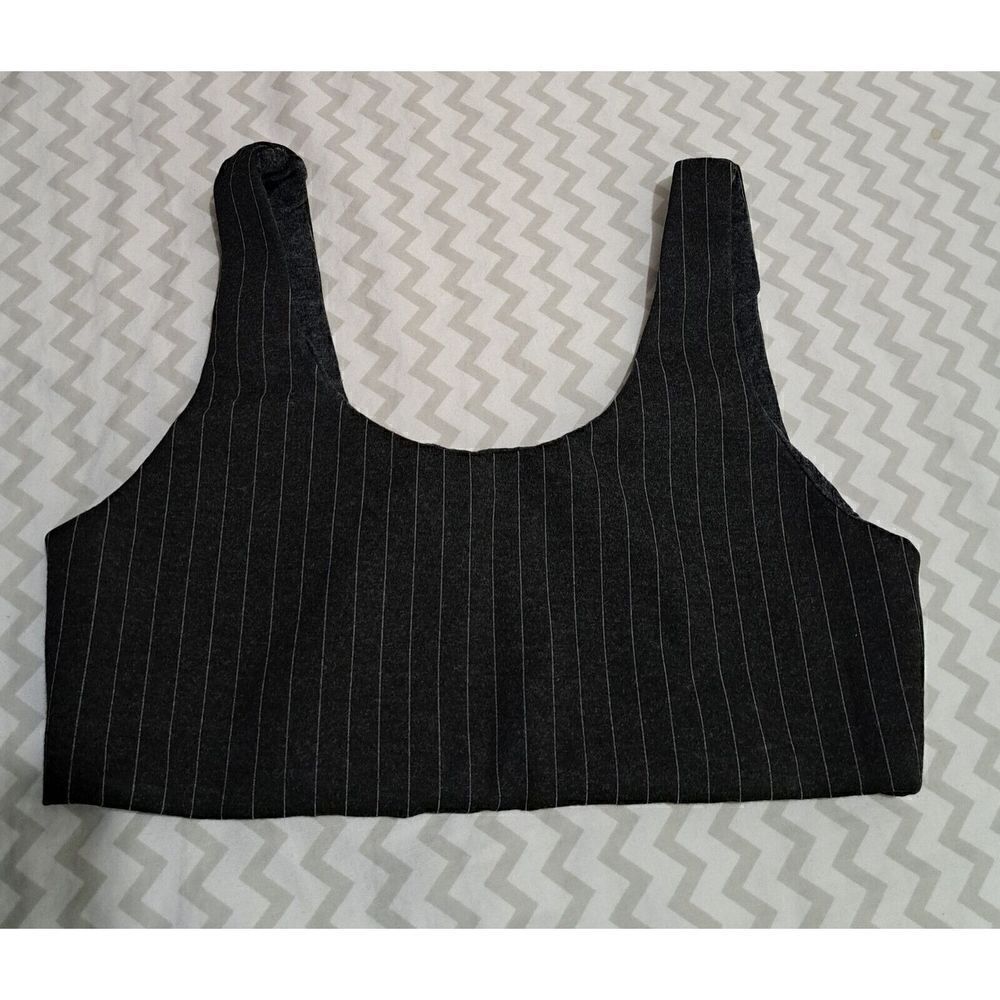 Danielle Guizio Womens Xsmall Pinstripe Gray Bralet Top